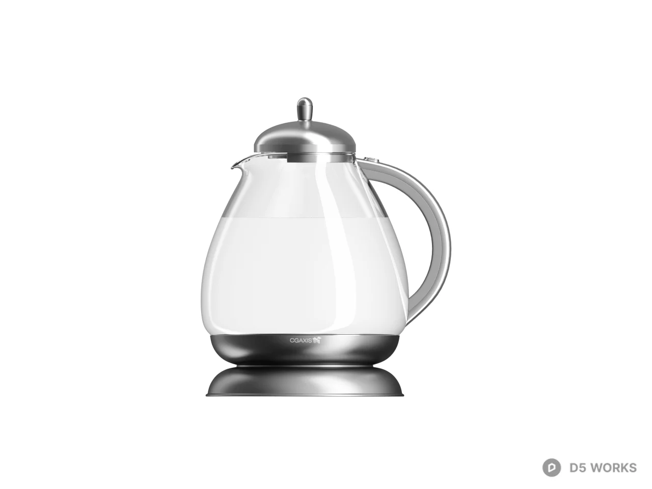Glass Electric Kettle 3d model thumbnail 2