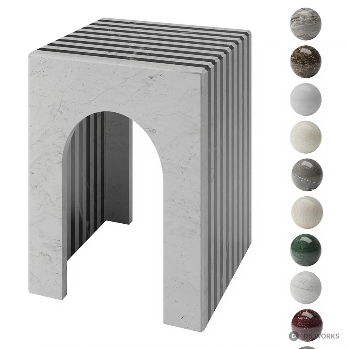 Minimalist Marble Side Table 3d model - Image 1