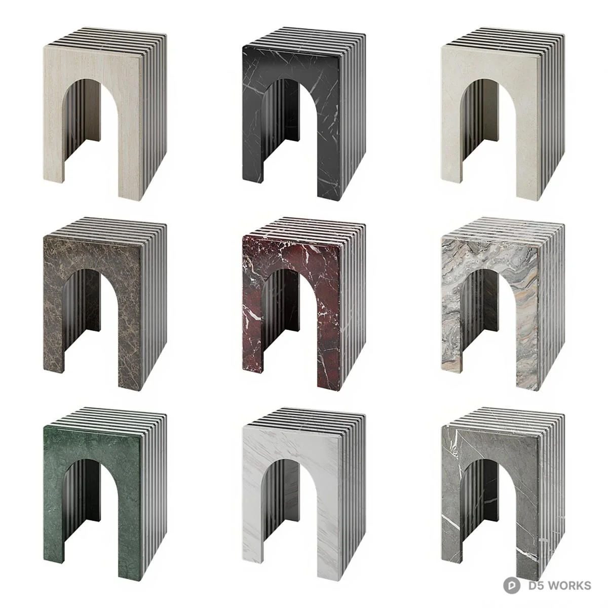 Minimalist Marble Side Table 3d model thumbnail 2