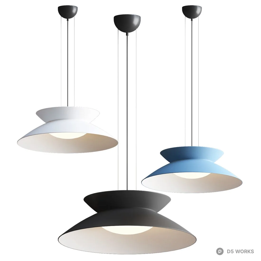 Modern Layered Pendant Lights 3d model - Image 1