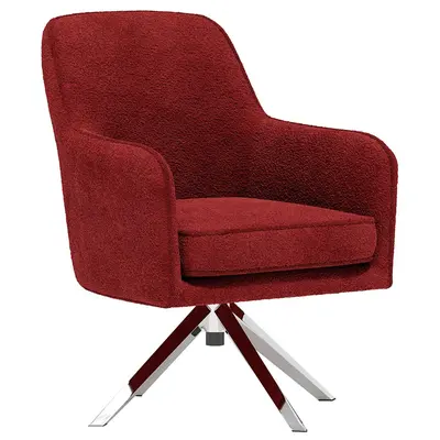Bouclé Upholstered Swivel Armchair 3d model
