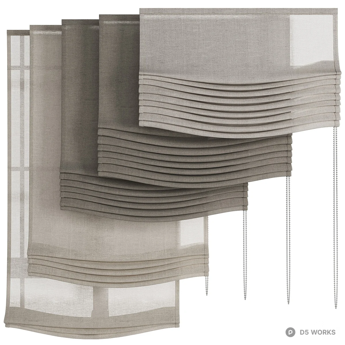 Roman Shade 3d model thumbnail 4