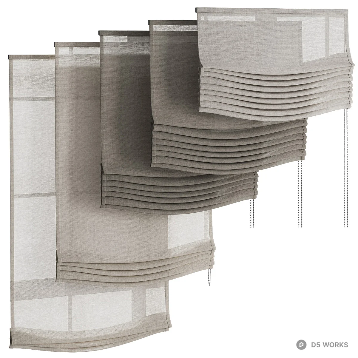 Roman Shade 3d model - Image 1