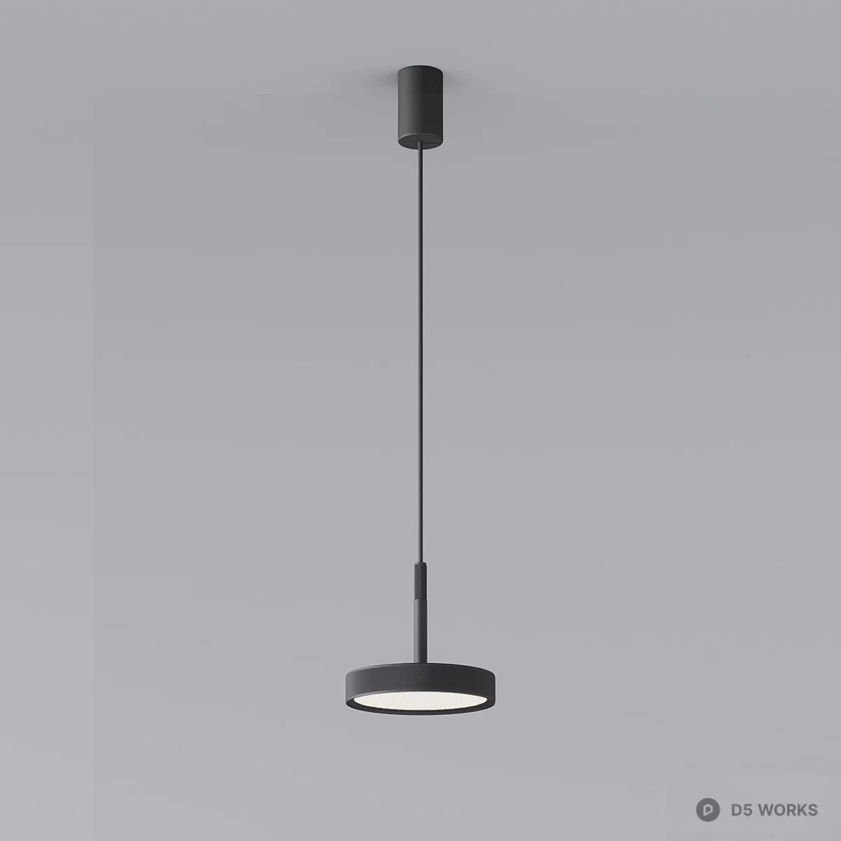 Minimalist Cylindrical Pendant Light 3d model thumbnail 4