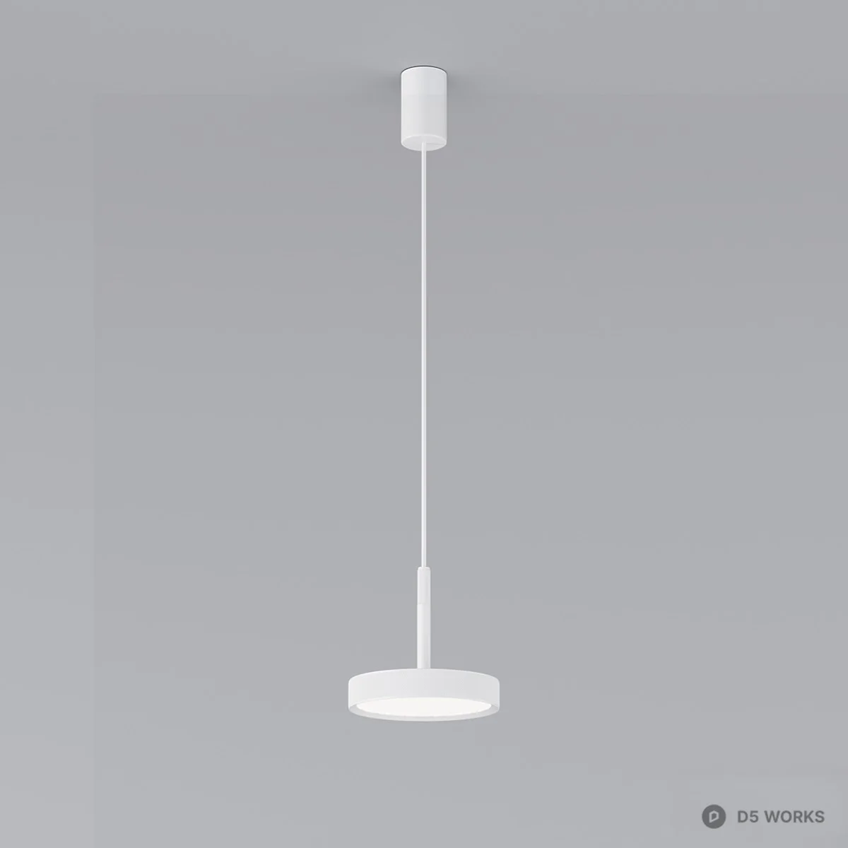 Minimalist Cylindrical Pendant Light 3d model thumbnail 2