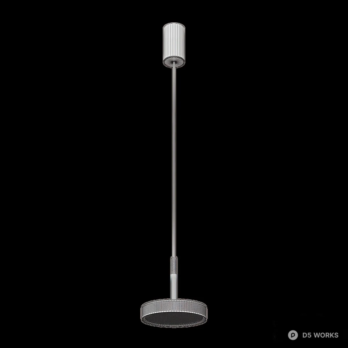 Minimalist Cylindrical Pendant Light 3d model thumbnail 5
