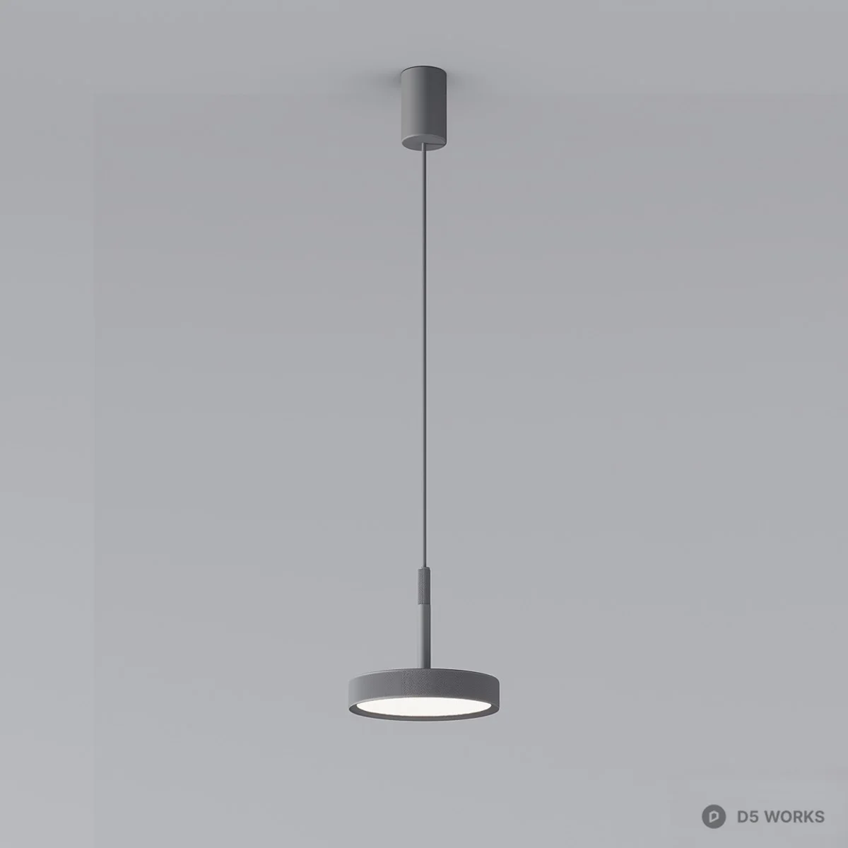 Minimalist Cylindrical Pendant Light 3d model thumbnail 3