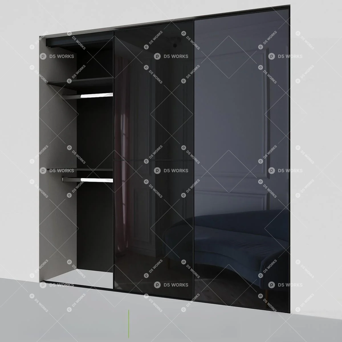 Sliding Door 3d model thumbnail 3