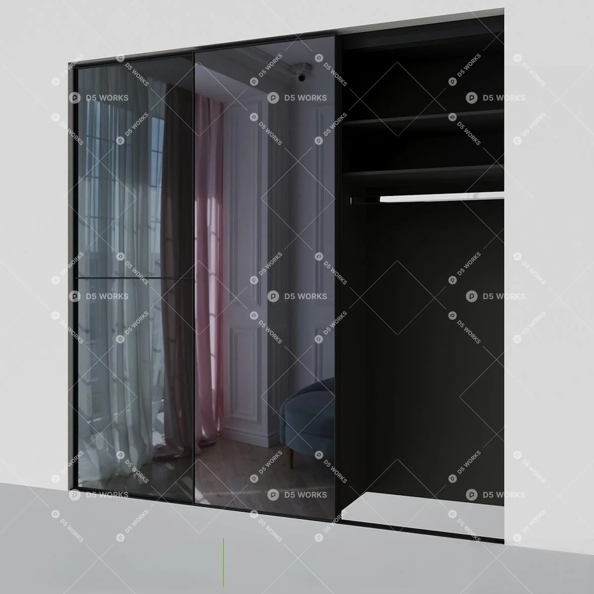 Sliding Door 3d model thumbnail 4