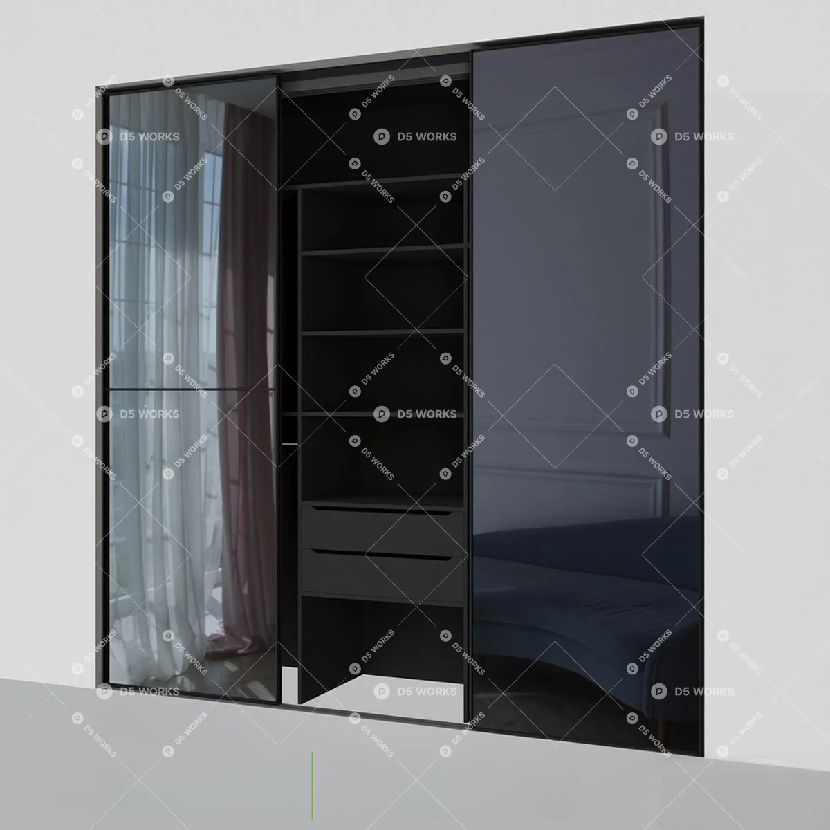 Sliding Door 3d model thumbnail 2