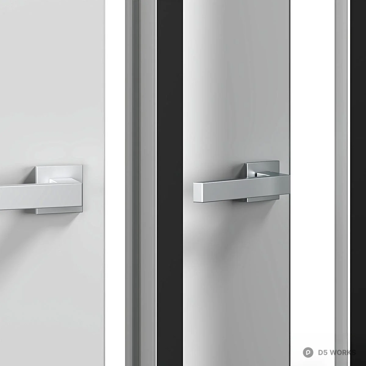 Minimalist White Single Door 3d model thumbnail 2