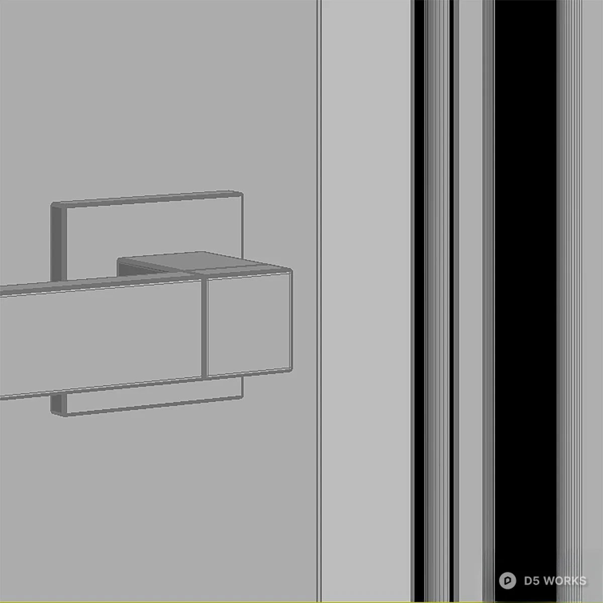 Minimalist White Single Door 3d model thumbnail 3