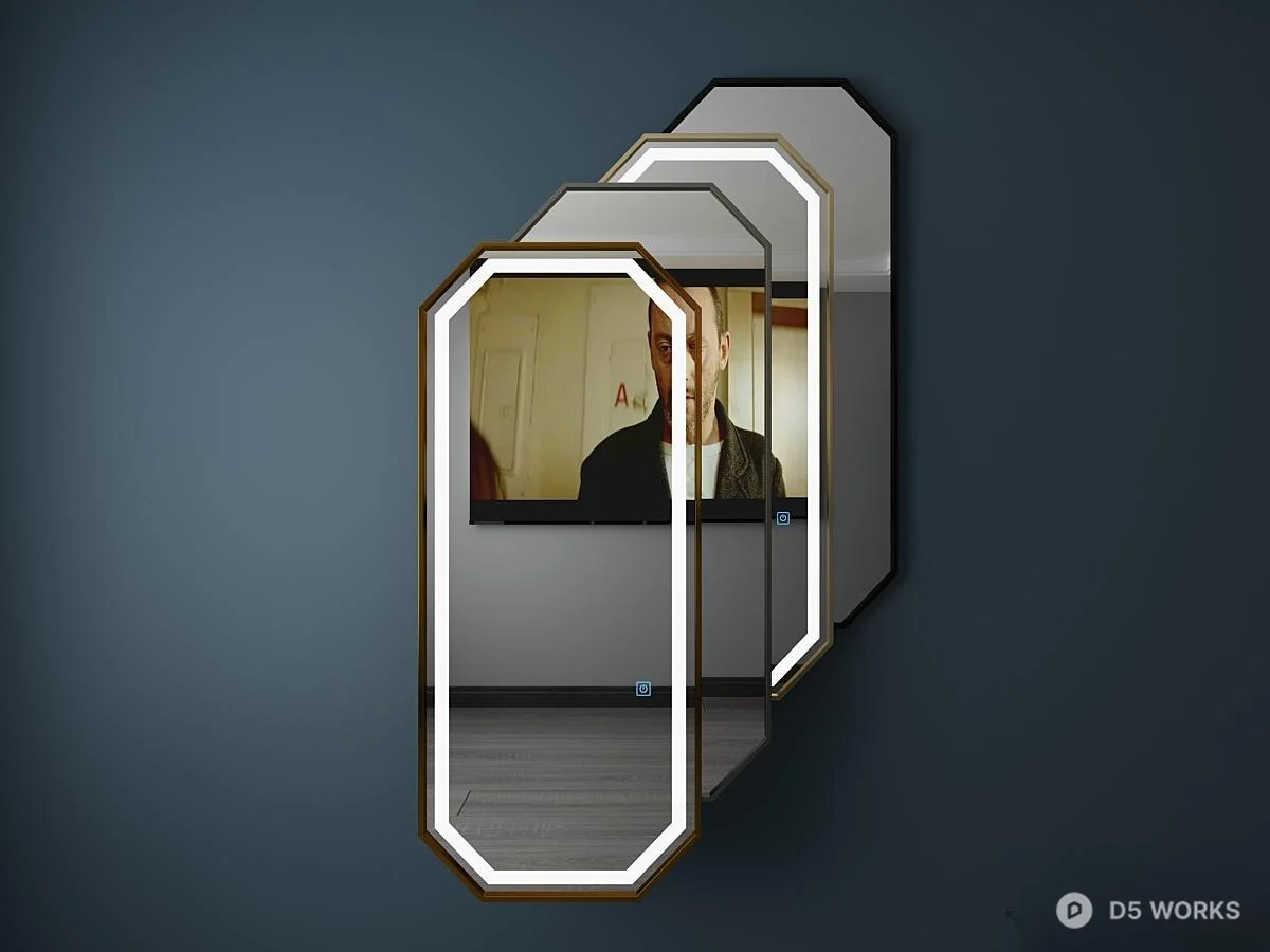 Octagonal Frame Mirror 3d model thumbnail 3