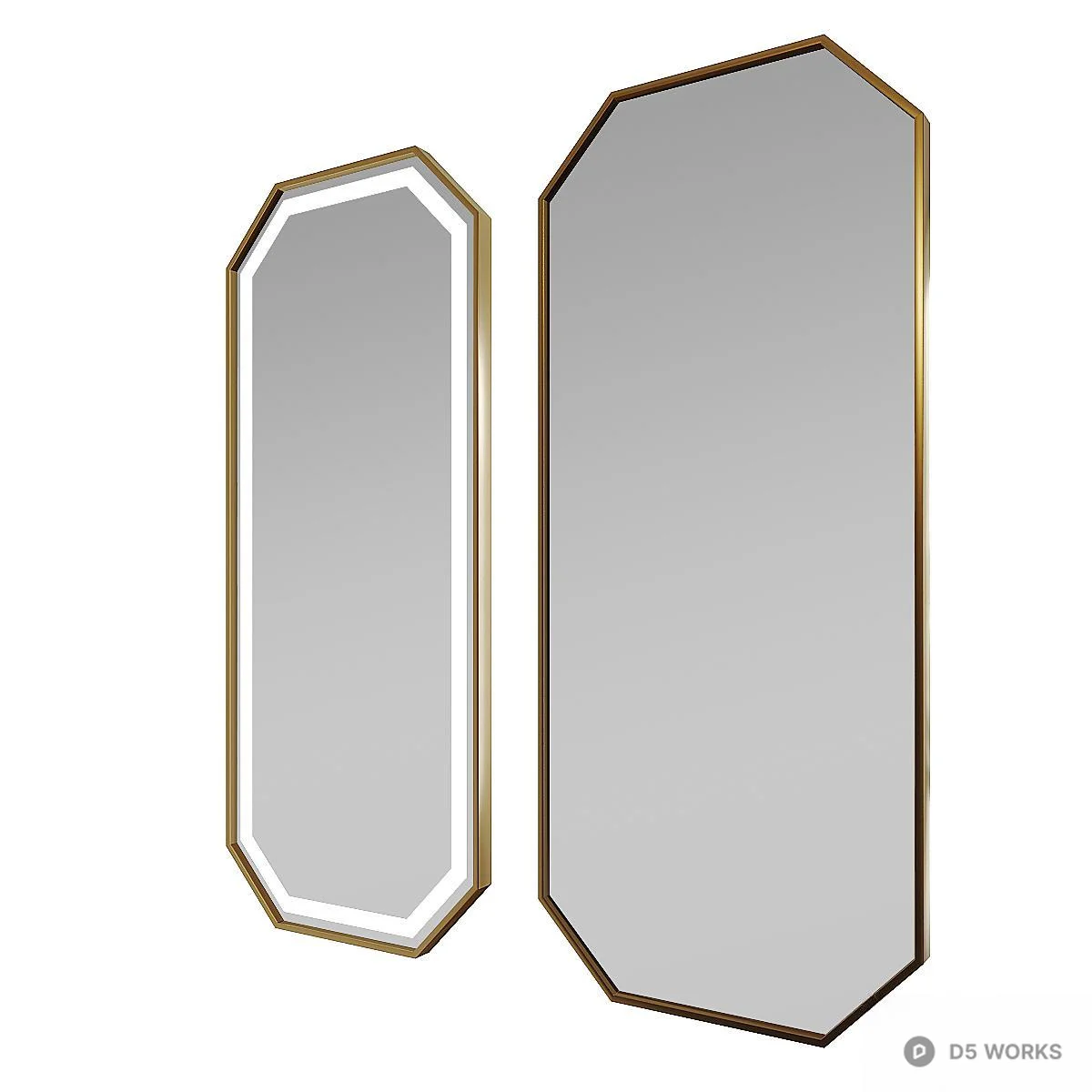 Octagonal Frame Mirror 3d model - Image 1