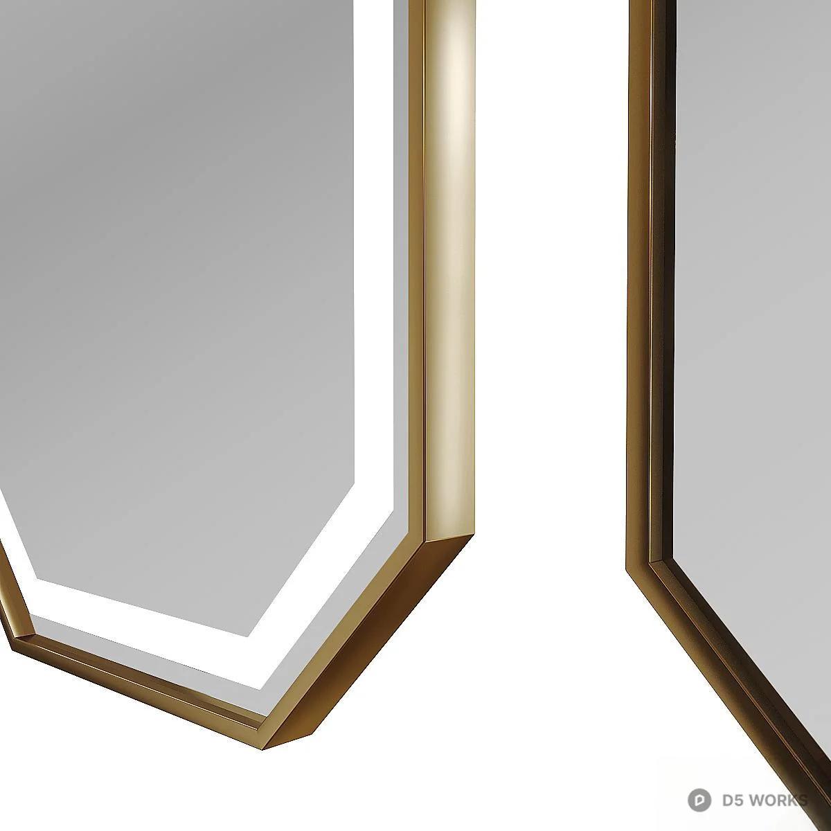Octagonal Frame Mirror 3d model thumbnail 5