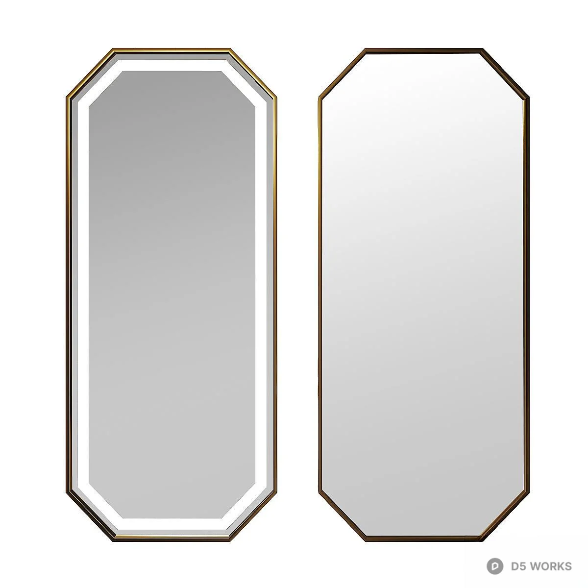 Octagonal Frame Mirror 3d model thumbnail 4