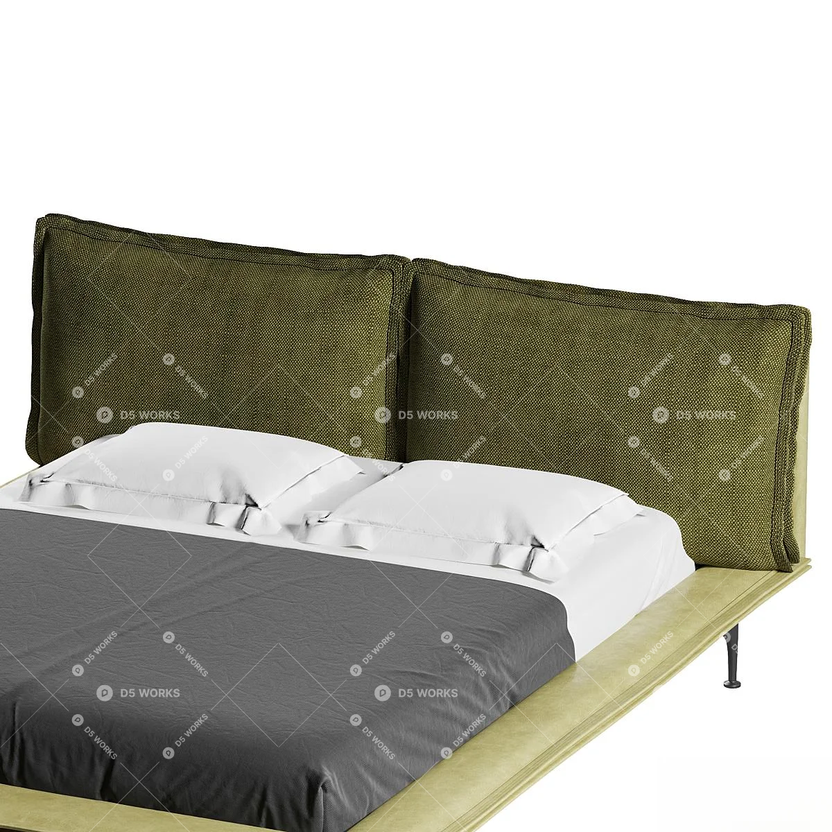 Modern Double Bed 3d model thumbnail 3