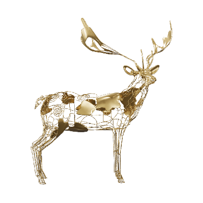Sculpture Iron Deer Device 