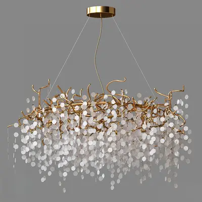 Organic Branch Chandelier With Glass Discs 3d model