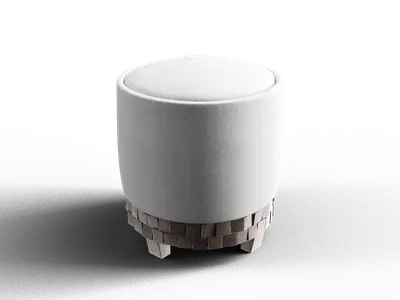 Textured Base Upholstered Stool 3d model