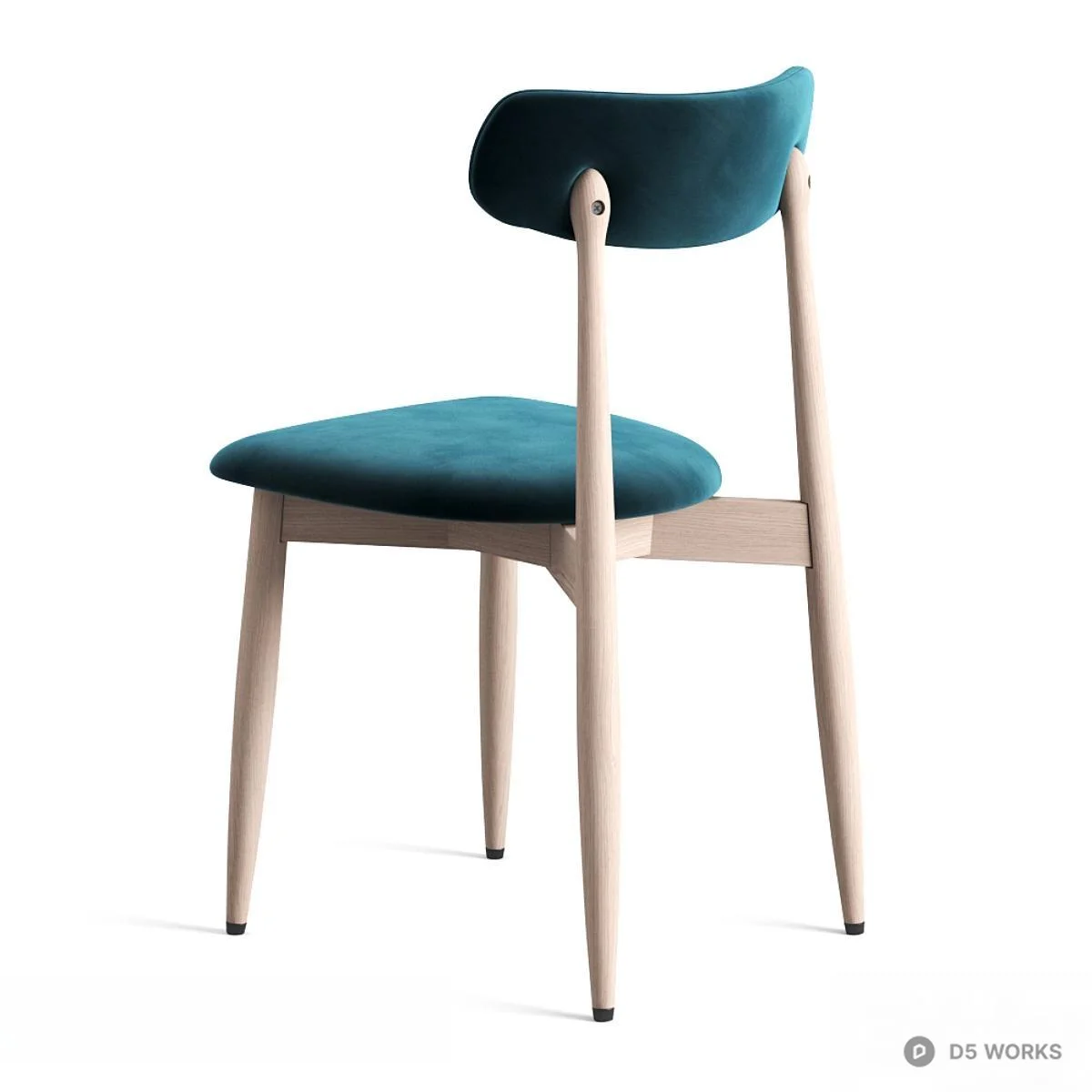 Velvet Upholstered Dining Chair 3d model thumbnail 3
