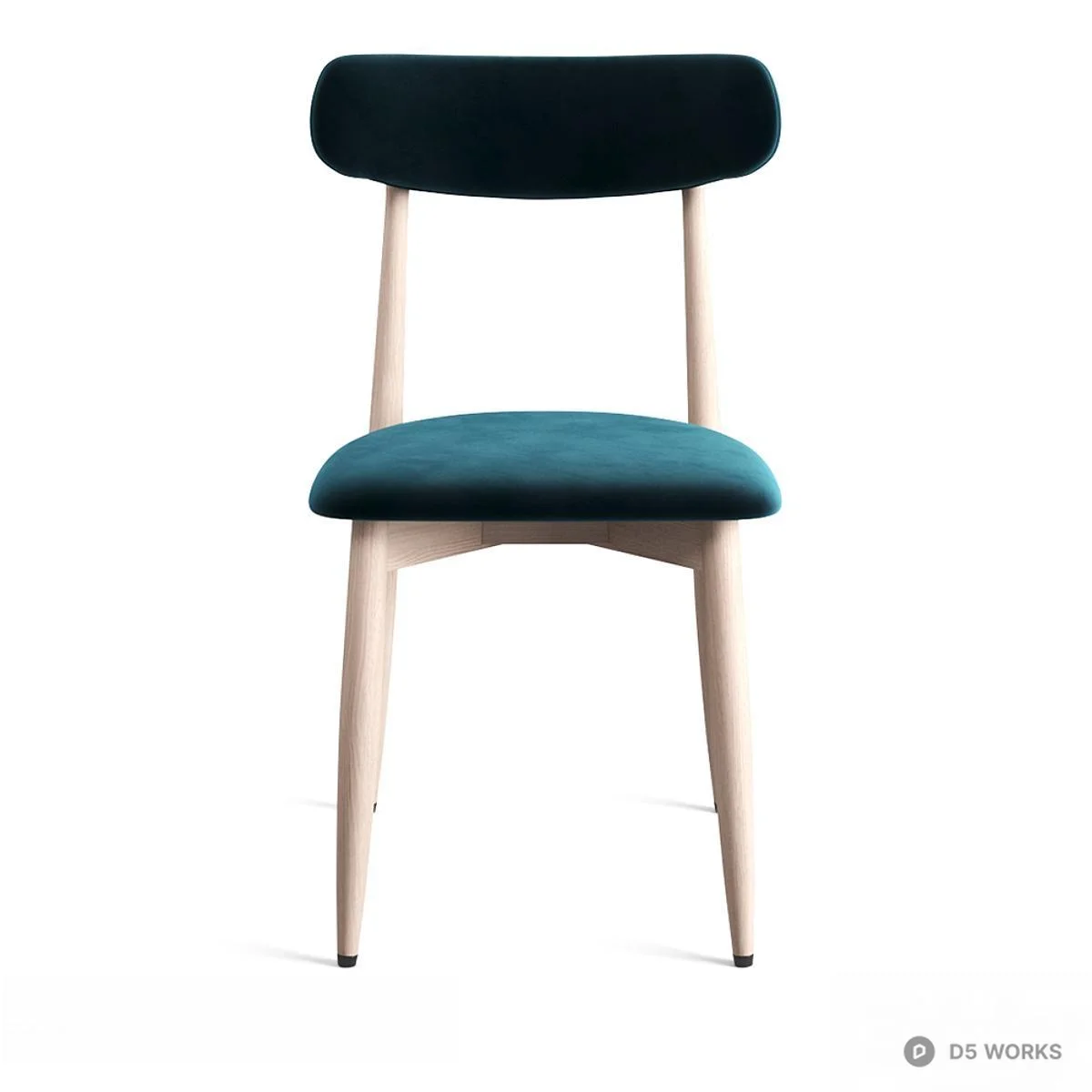 Velvet Upholstered Dining Chair 3d model thumbnail 2