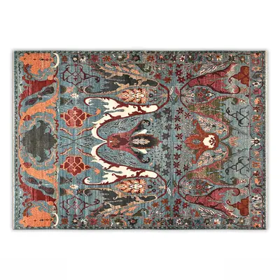 Ornate Patterned Rug With Floral And Animal Motifs 3d model