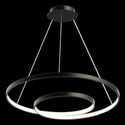 Minimalist Double Ring LED Pendant Light 3d model