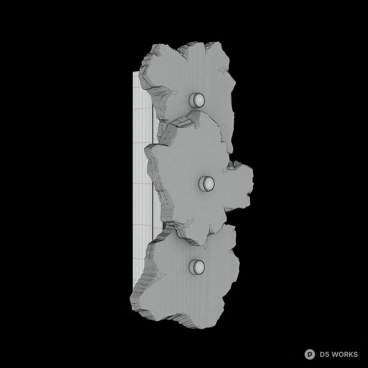 Organic Stone Wall Lamp 3d model thumbnail 3