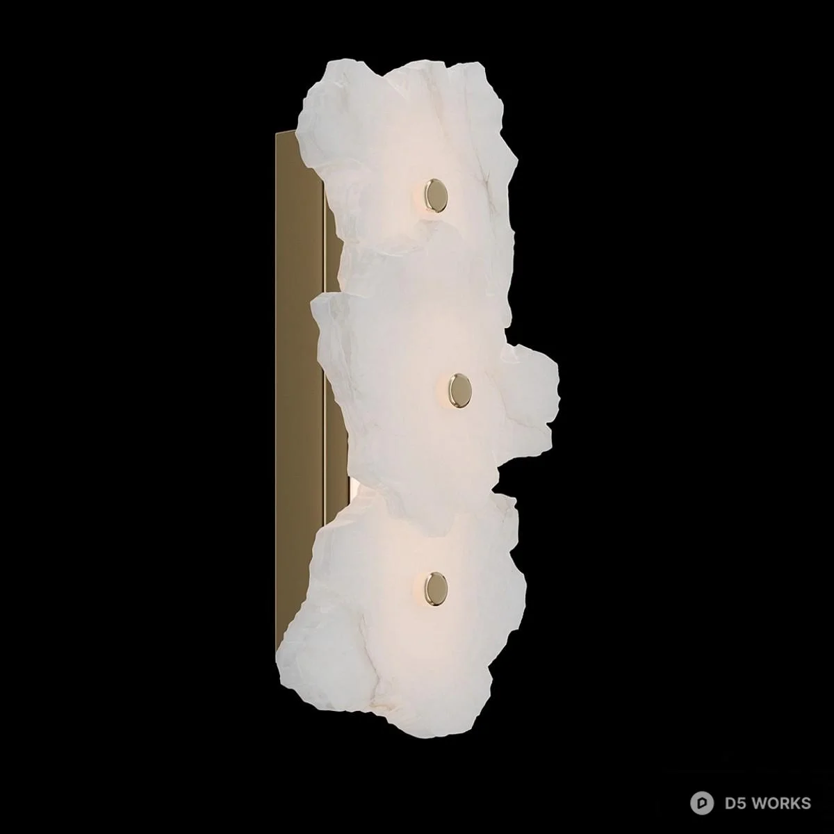 Organic Stone Wall Lamp 3d model thumbnail 2