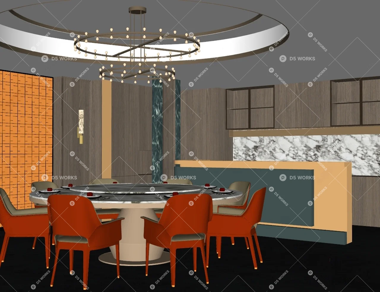 Private Dining Room 3d model thumbnail 2