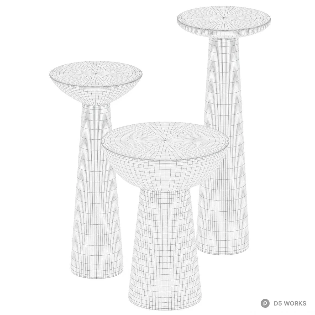 Minimalist Ceramic Side Tables 3d model thumbnail 5