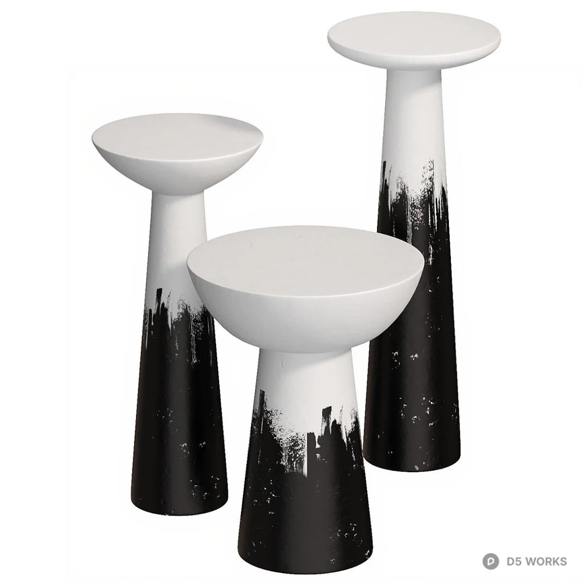 Minimalist Ceramic Side Tables 3d model - Image 1