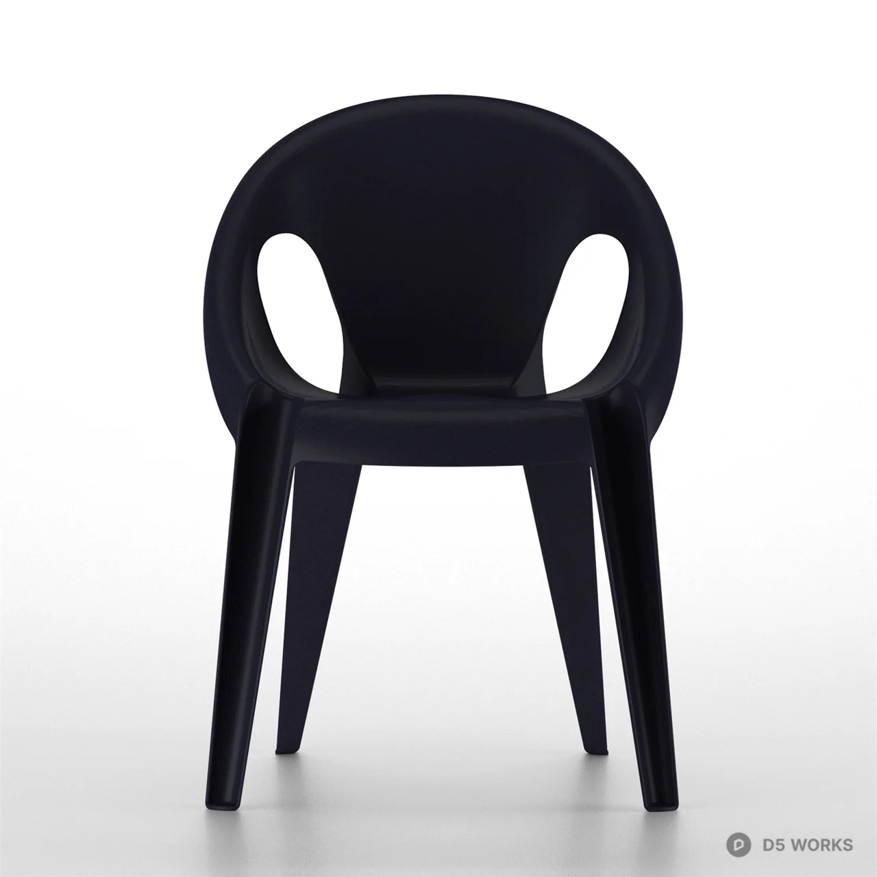 Minimalist Plastic Leisure Chair 3d model thumbnail 3