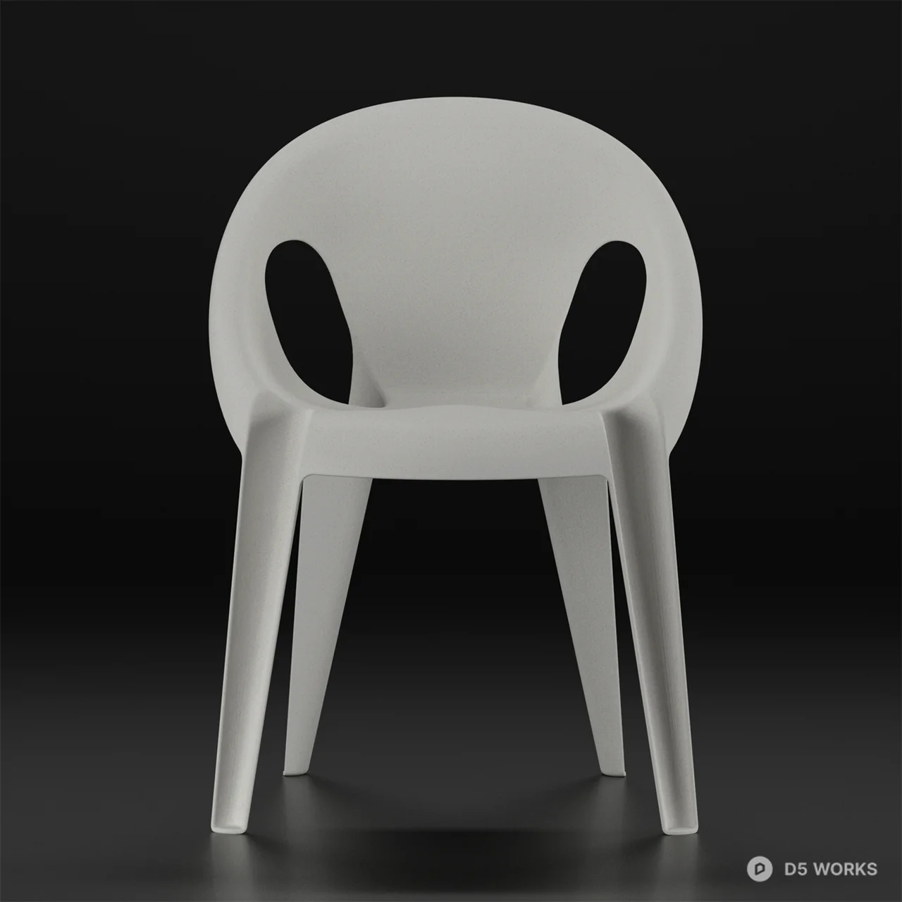 Minimalist Plastic Leisure Chair 3d model thumbnail 2