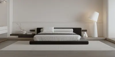Minimalist Platform Bed Bedroom 3d model
