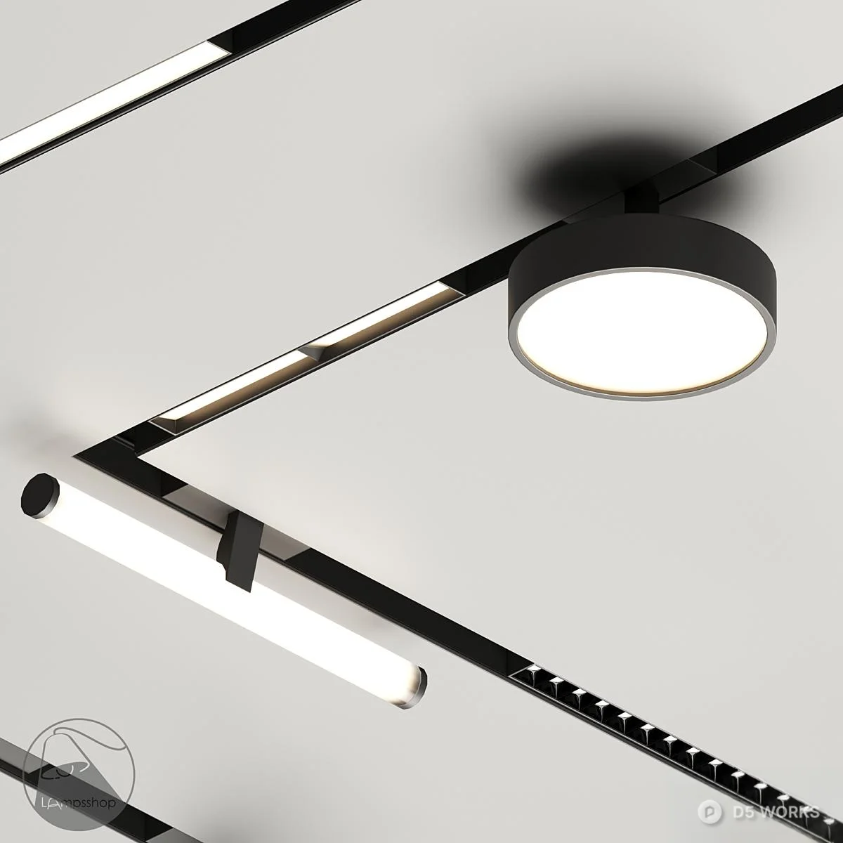 Modern Linear Lighting System 3d model thumbnail 2