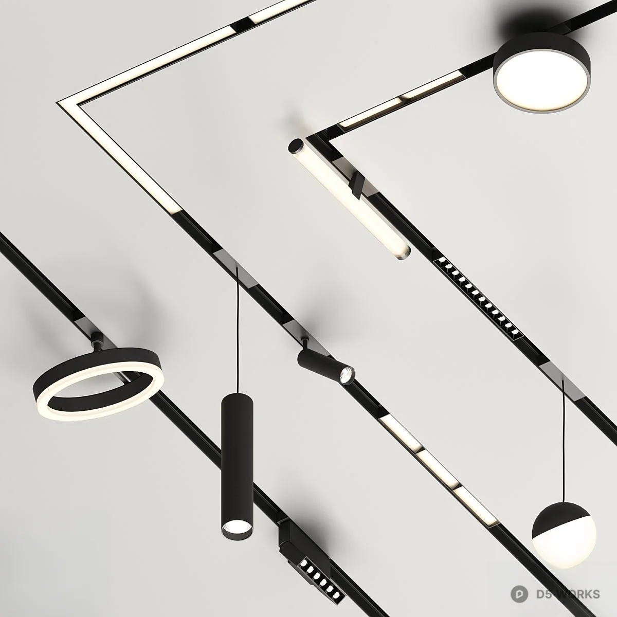 Modern Linear Lighting System 3d model - Image 1
