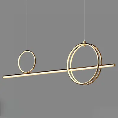 Minimalist Linear Ring Pendant Light 3d model