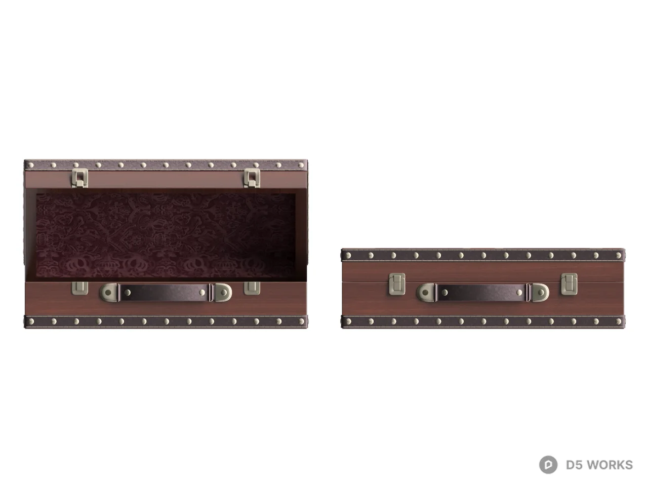 Union Jack Patterned Suitcase 3d model thumbnail 2