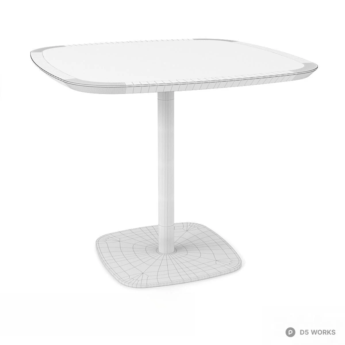 Minimalist Square Dining Table 3d model thumbnail 5
