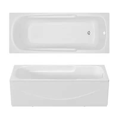 White Acrylic Bathtub 3d model