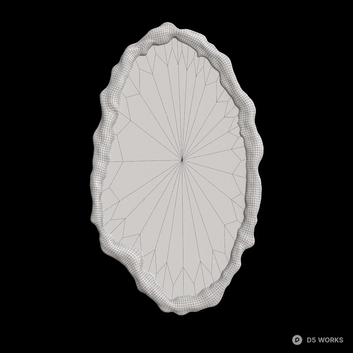 Ornate Gold Frame Dreamcatcher Mirror 3d model thumbnail 2
