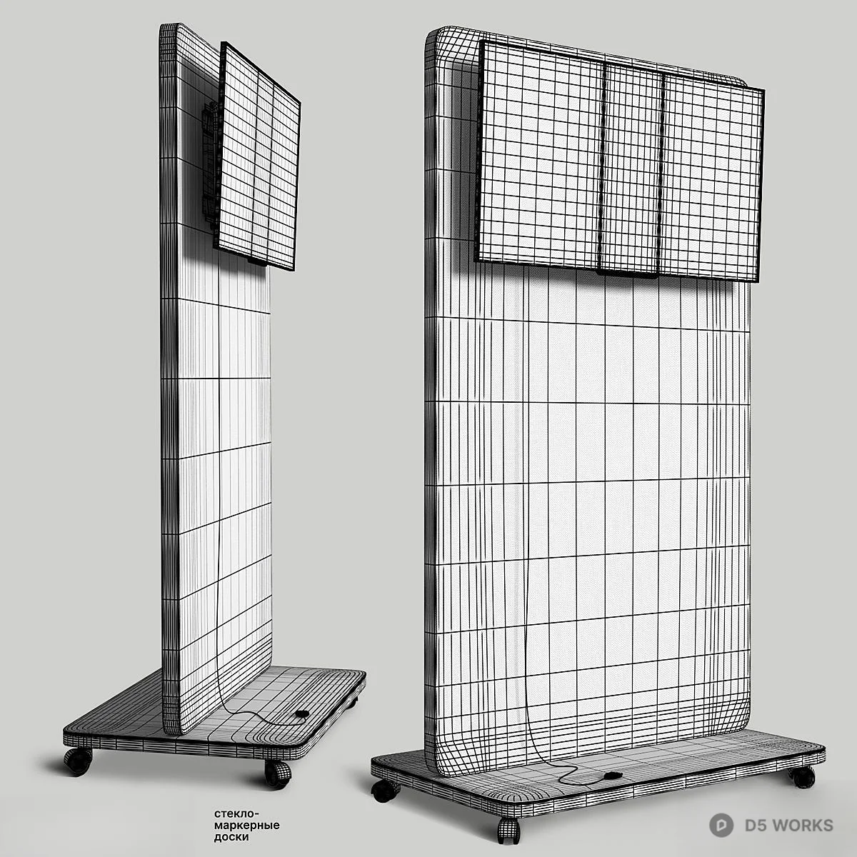Standing Writing Board With Digital Display 3d model thumbnail 4