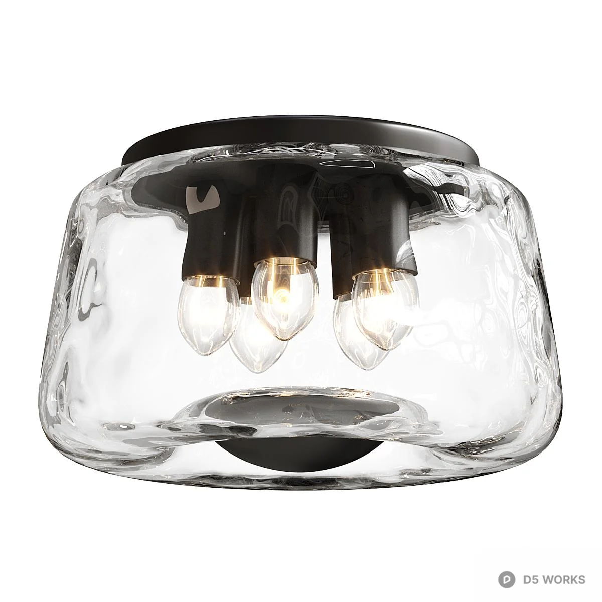Textured Glass Ceiling Light 3d model - Image 1