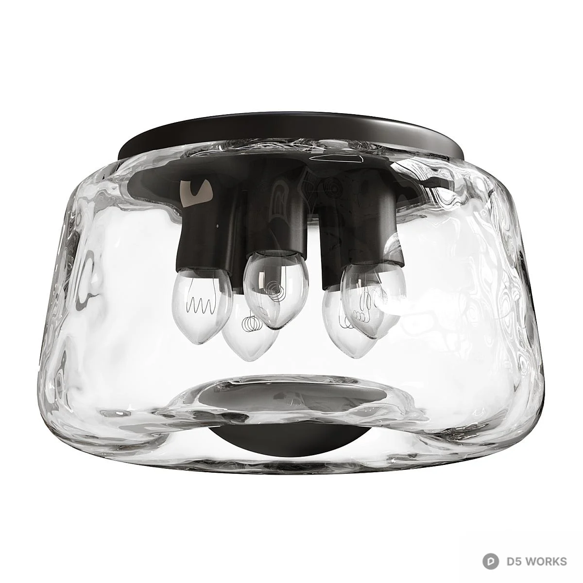 Textured Glass Ceiling Light 3d model thumbnail 2