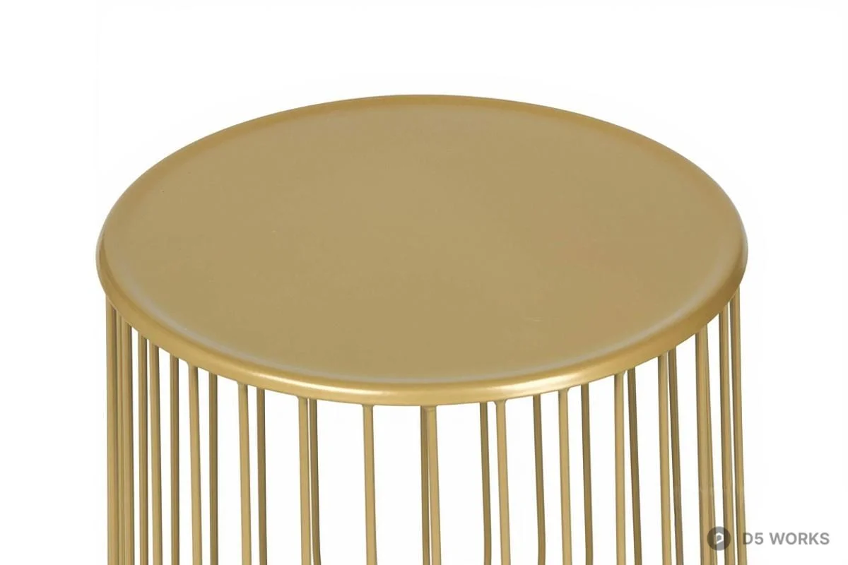 Wireframe Metal Side Table 3d model thumbnail 4