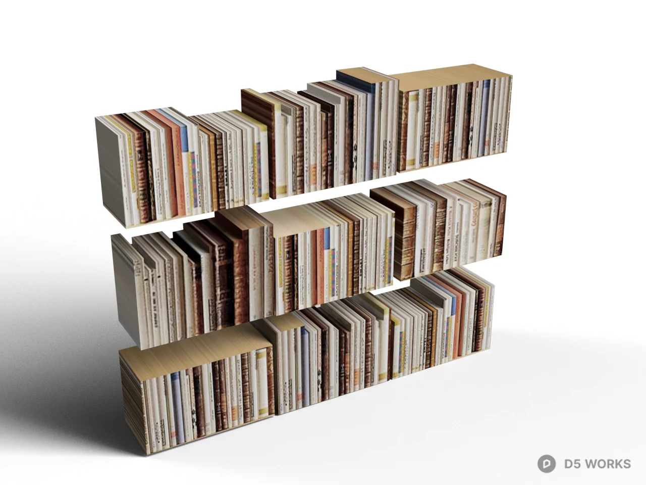 Stacked Book Collection 3d model - Image 1
