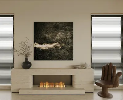 Mid-Century Modern Wabi-Sabi Fireplace