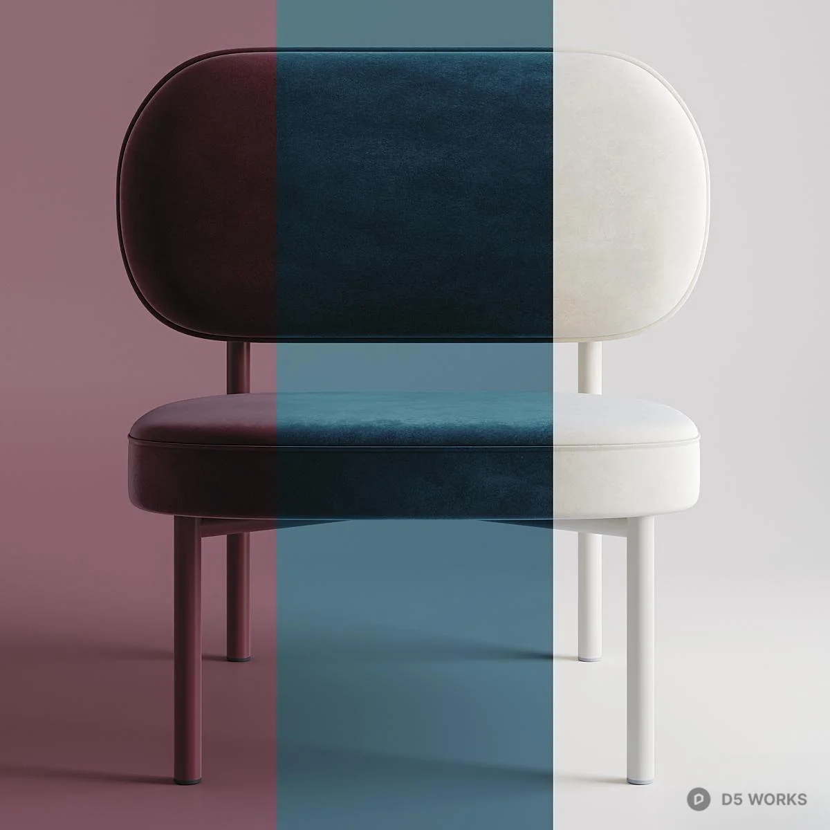 Olive Velvet Upholstered Lounge Chair 3d model thumbnail 6